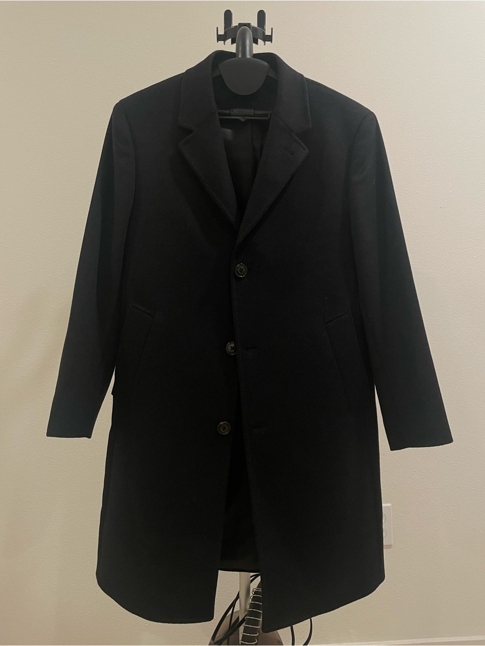 100% Cashmere Polo Ralph Lauren Men's Black Pea Coat